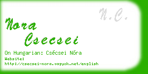 nora csecsei business card